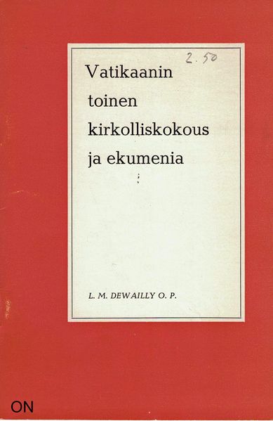 Tiedosto:Vatikaanin toinen kirkolliskokous ja ekumenia kansi.jpg
